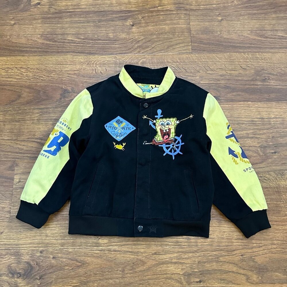 Vintage JH Design SpongeBob SquarePants embroidered bomber racing jacket